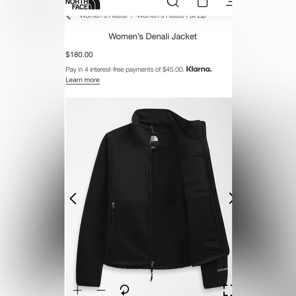 North Face Black Denali Woman’s Jacket Size M